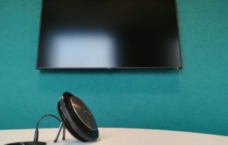 telewizor na zielonej ścianie